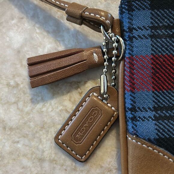 COACH Plaid & Leather Wristlet - Picture 2 of 6